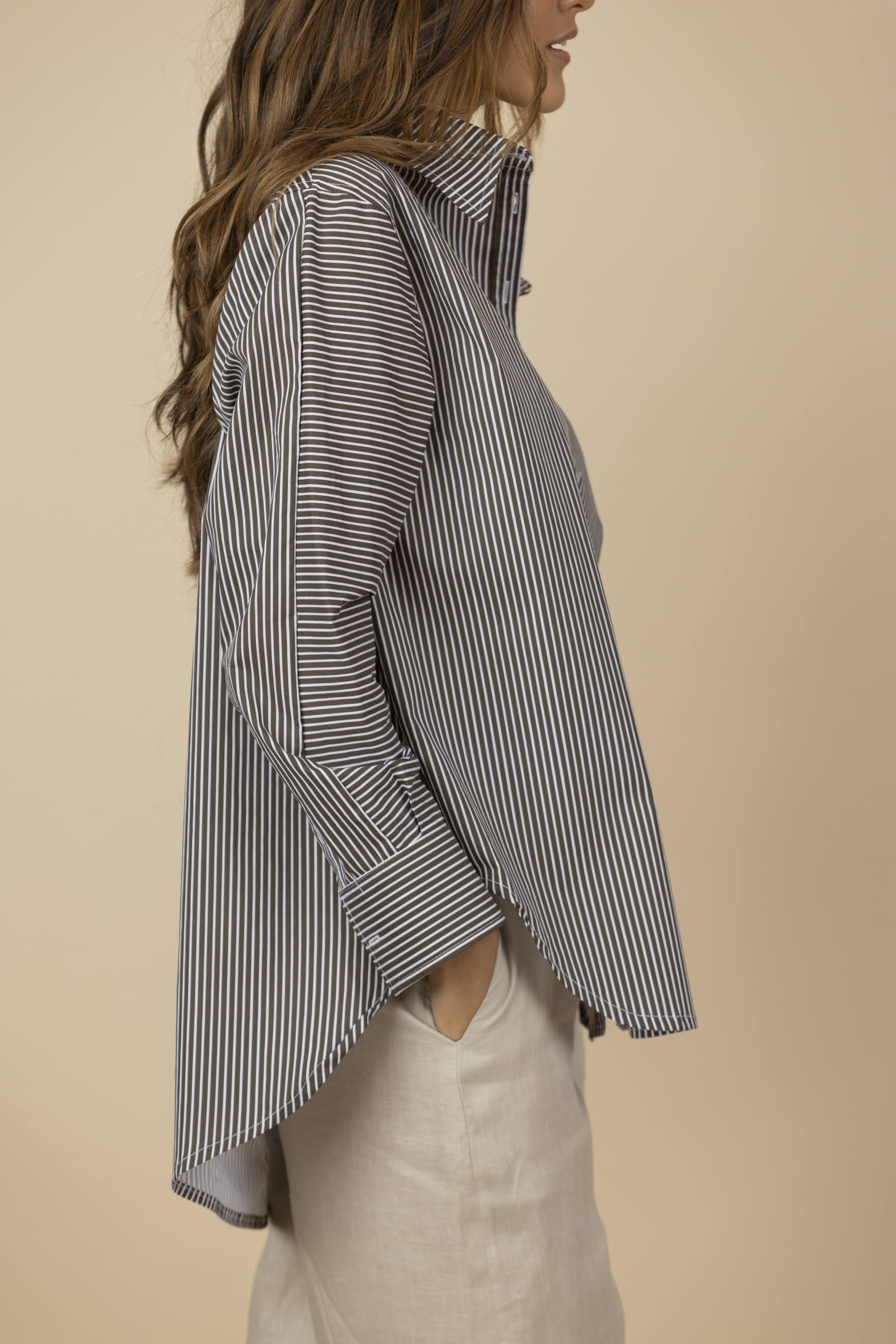 Cotton Bluose Rayas Brown