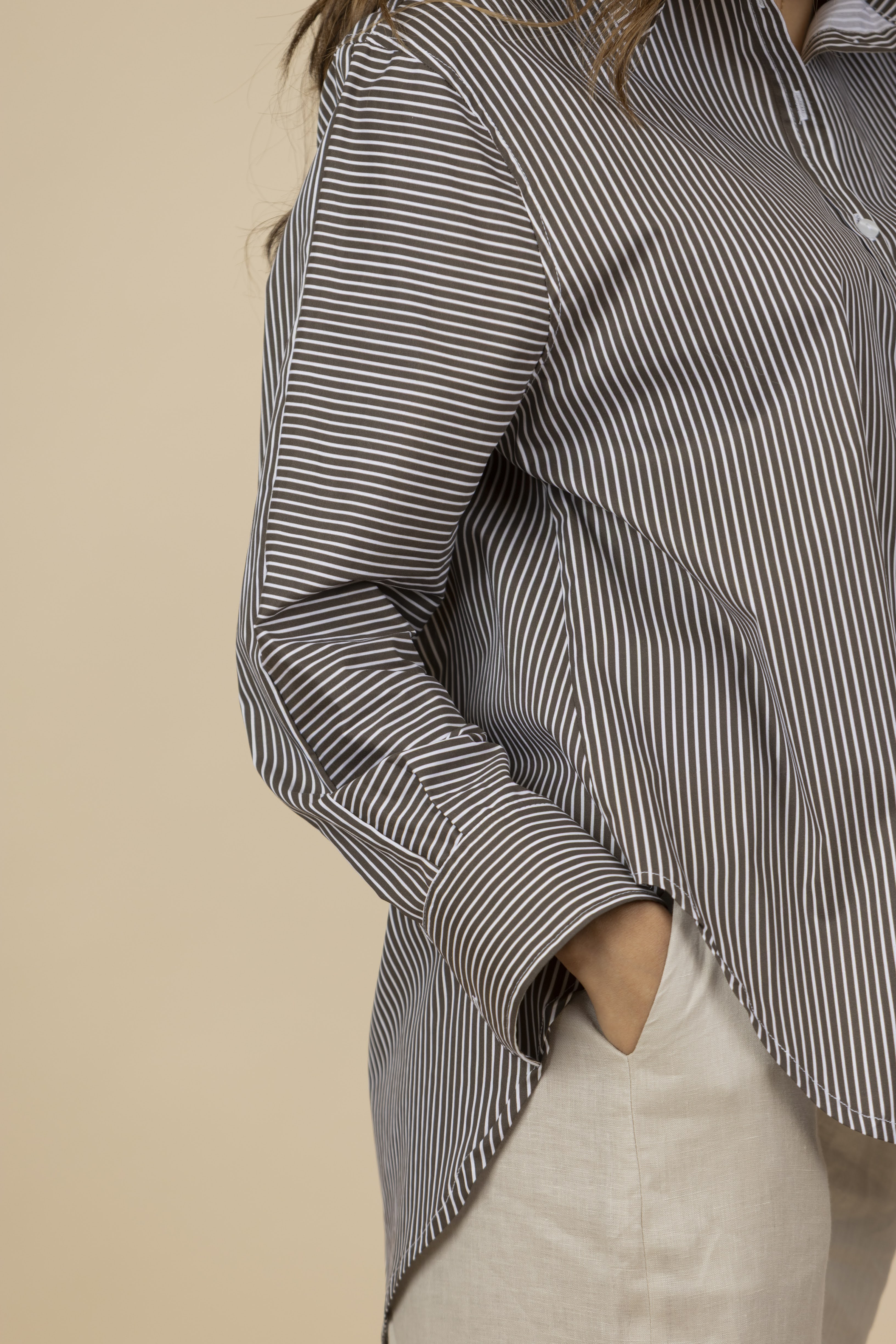 Cotton Bluose Rayas Brown