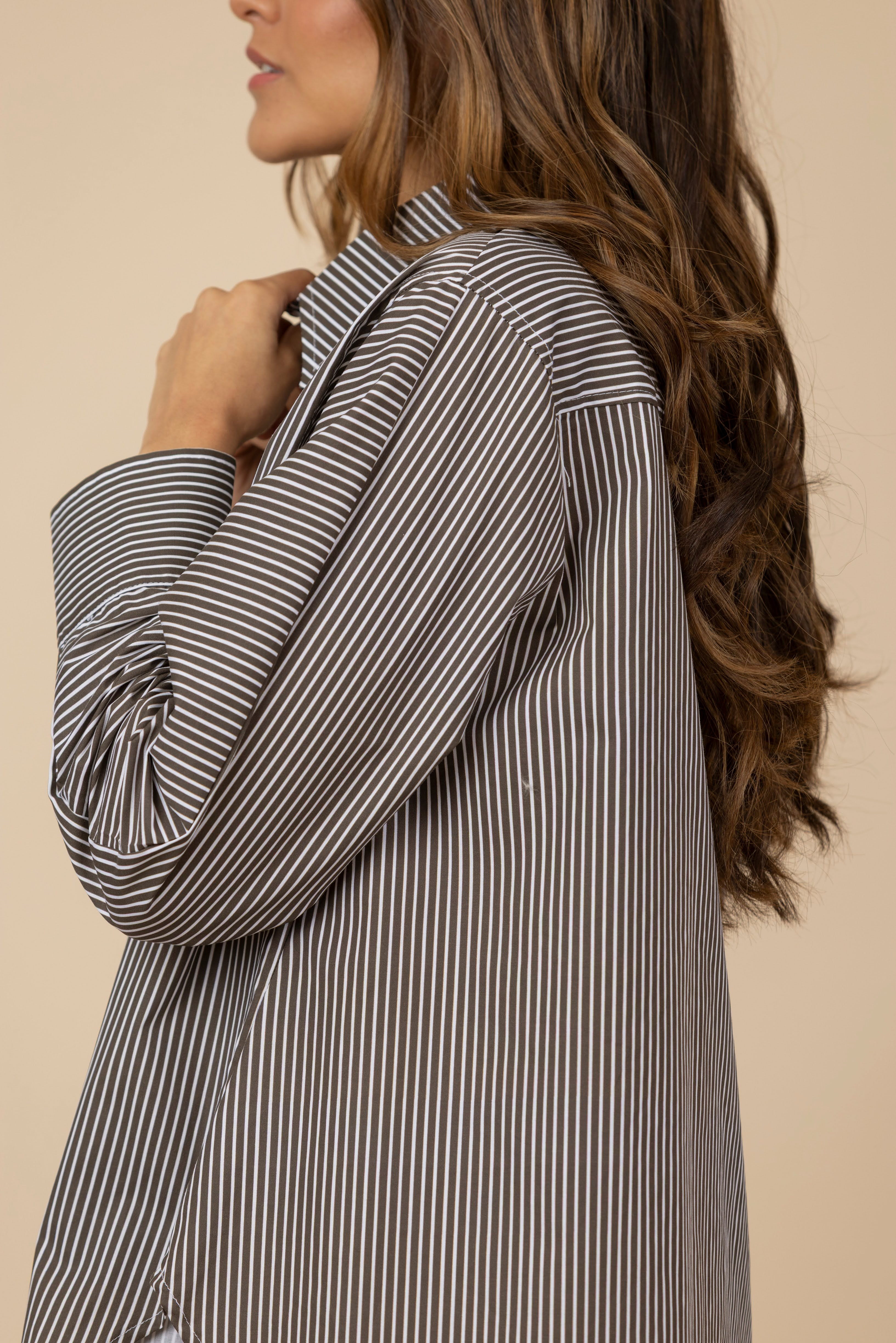 Cotton Bluose Rayas Brown