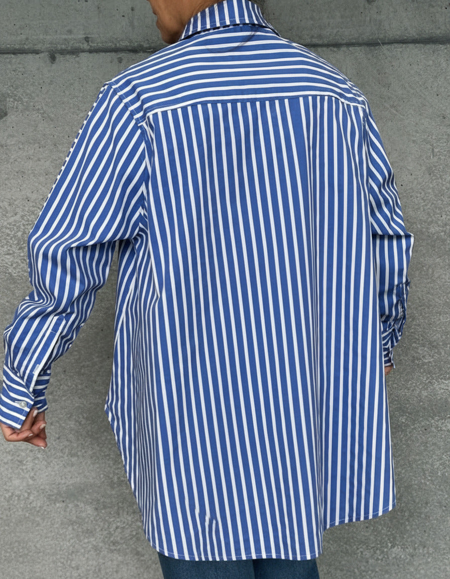 Camisa Algodon Rayas Azul